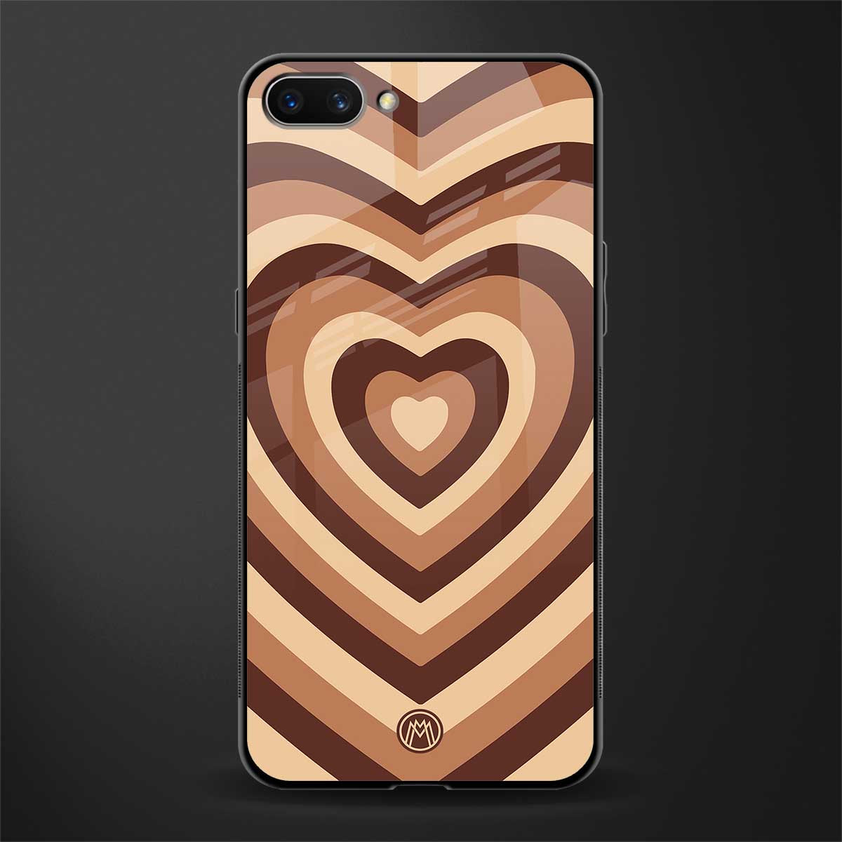 y2k brown hearts aesthetic glass case for realme c1 image