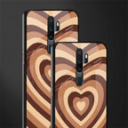 y2k brown hearts aesthetic glass case for oppo a9 2020 image-2