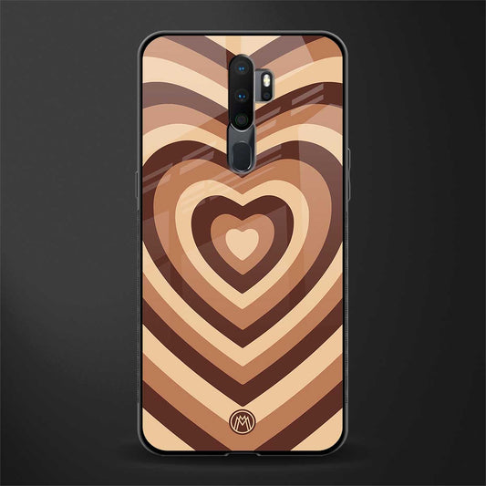 y2k brown hearts aesthetic glass case for oppo a9 2020 image