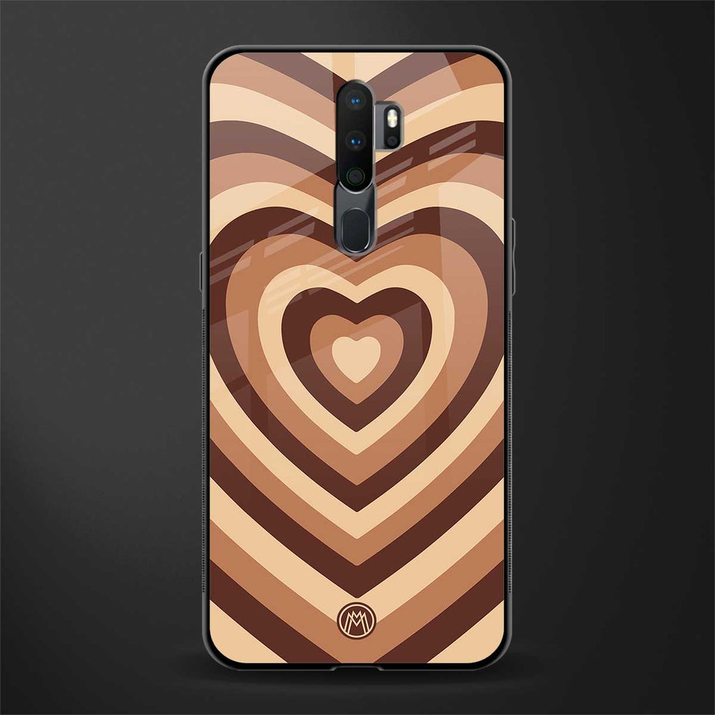 y2k brown hearts aesthetic glass case for oppo a5 2020 image