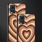 y2k brown hearts aesthetic back phone cover | glass case for vivo y73