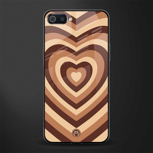 y2k brown hearts aesthetic glass case for realme c2 image