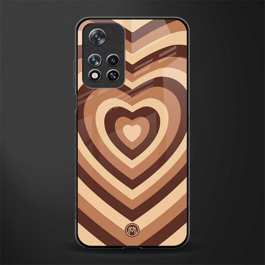 y2k brown hearts aesthetic glass case for poco m4 pro 5g image