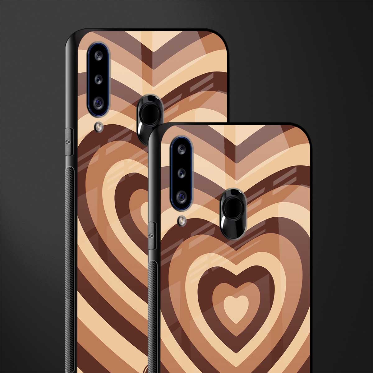 y2k brown hearts aesthetic glass case for samsung galaxy a20s image-2