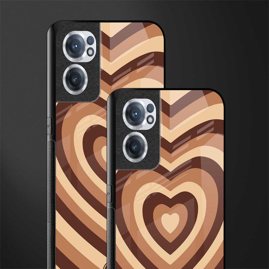 y2k brown hearts aesthetic glass case for oneplus nord ce 2 5g image-2