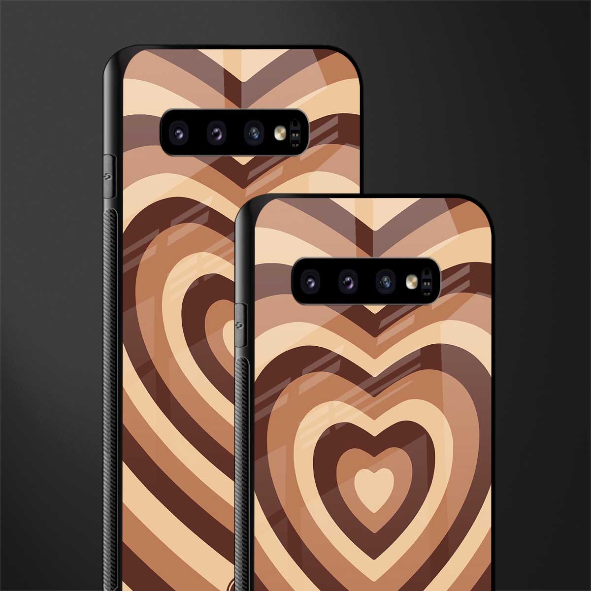 y2k brown hearts aesthetic glass case for samsung galaxy s10 plus image-2