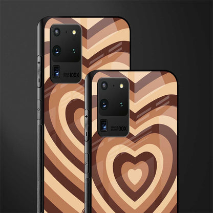 y2k brown hearts aesthetic glass case for samsung galaxy s20 ultra image-2