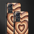 y2k brown hearts aesthetic glass case for redmi note 11 pro image-2