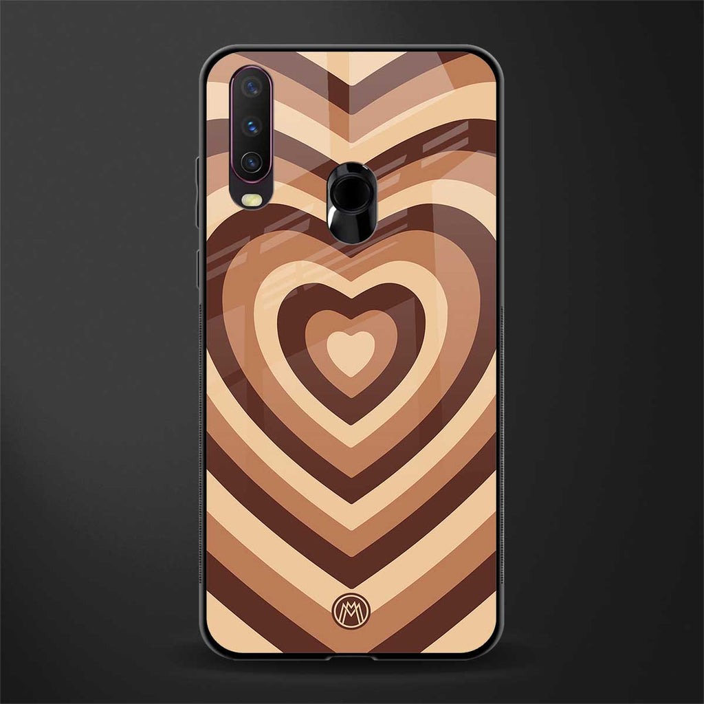 y2k brown hearts aesthetic glass case for vivo y12 image