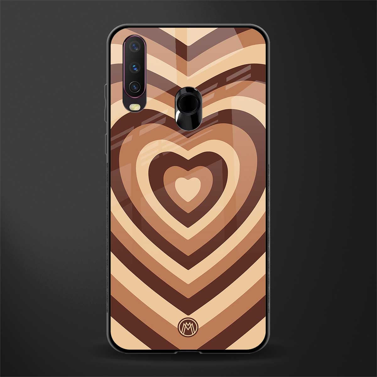 y2k brown hearts aesthetic glass case for vivo y17 image