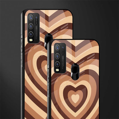 y2k brown hearts aesthetic glass case for vivo y50 image-2