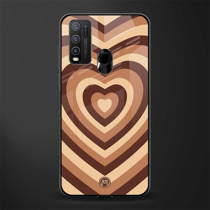 y2k brown hearts aesthetic glass case for vivo y50 image