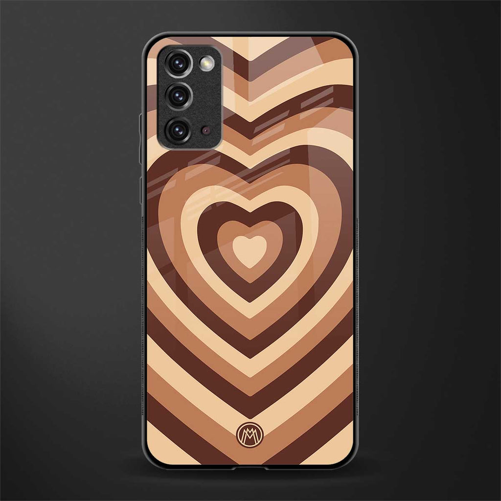 y2k brown hearts aesthetic glass case for samsung galaxy note 20 image