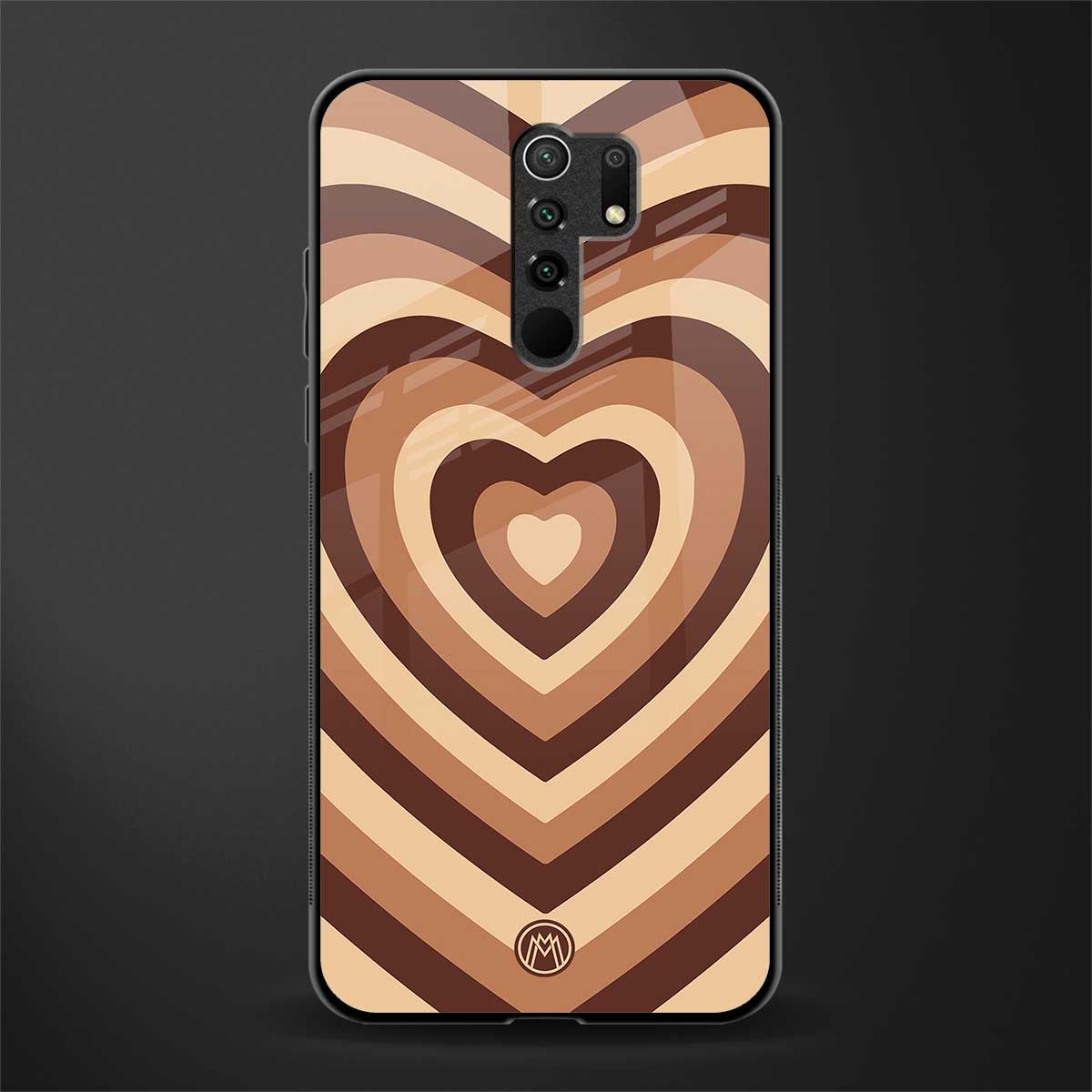y2k brown hearts aesthetic glass case for poco m2 image