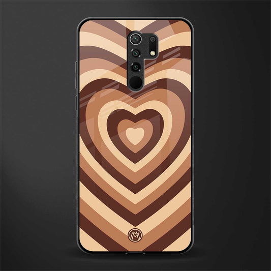 y2k brown hearts aesthetic glass case for redmi 9 prime image