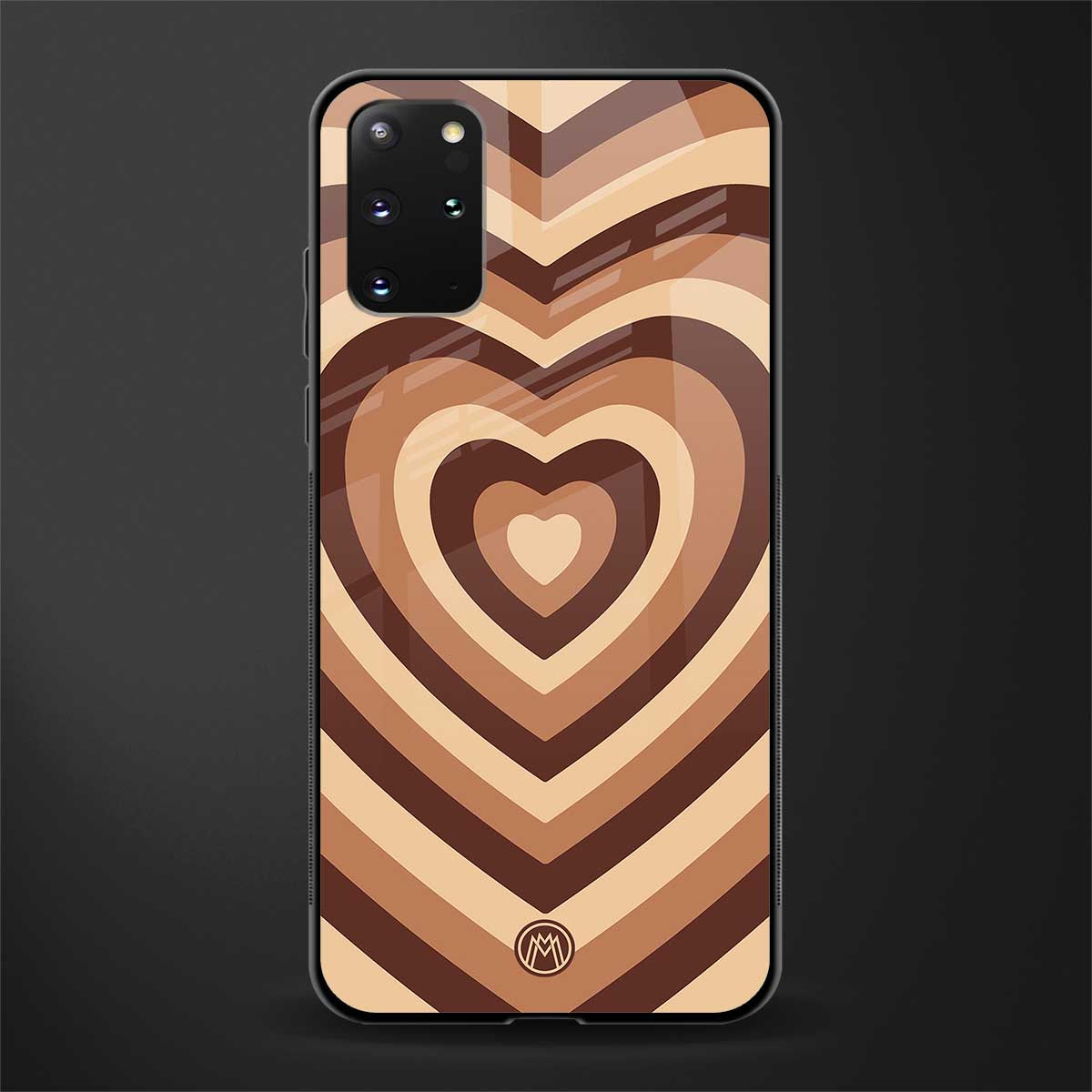 y2k brown hearts aesthetic glass case for samsung galaxy s20 plus image