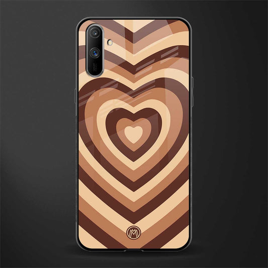 y2k brown hearts aesthetic glass case for realme c3 image
