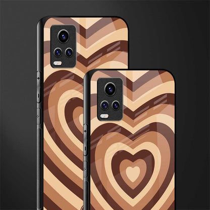 y2k brown hearts aesthetic glass case for vivo v20 image-2