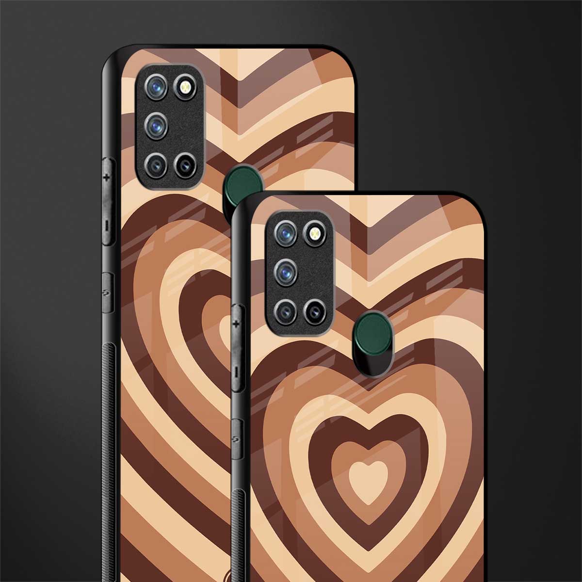 y2k brown hearts aesthetic glass case for realme 7i image-2