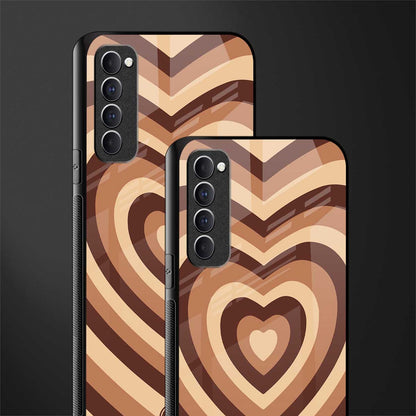 y2k brown hearts aesthetic glass case for oppo reno 4 pro image-2