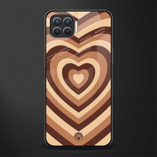 y2k brown hearts aesthetic glass case for oppo f17 pro image