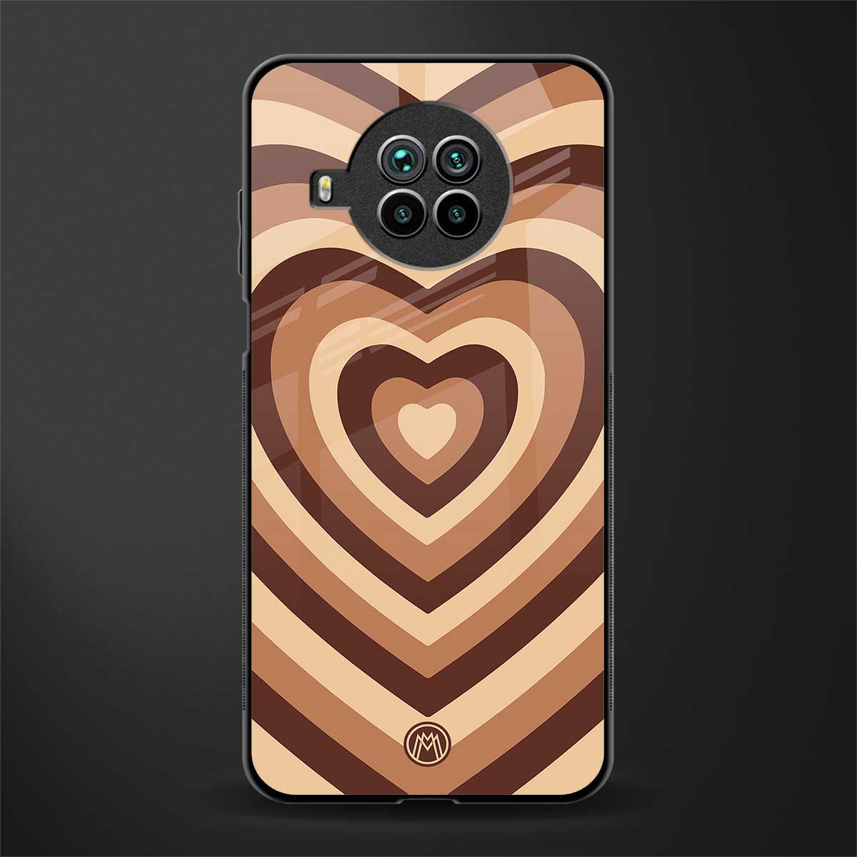 y2k brown hearts aesthetic glass case for mi 10i image