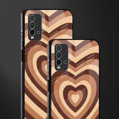 y2k brown hearts aesthetic glass case for redmi 9 power image-2