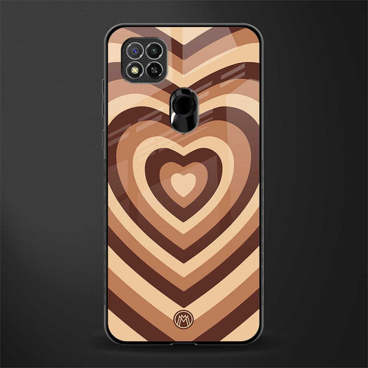y2k brown hearts aesthetic glass case for redmi 9 image