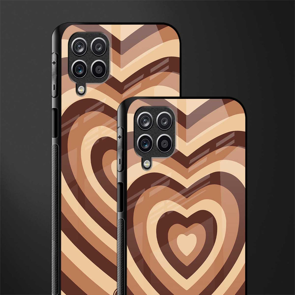 y2k brown hearts aesthetic glass case for samsung galaxy a12 image-2