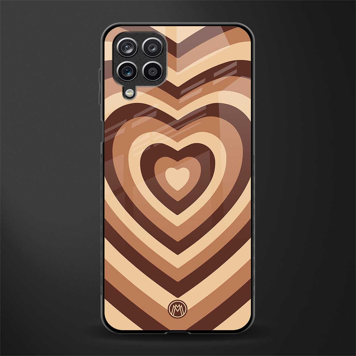 y2k brown hearts aesthetic glass case for samsung galaxy a12 image