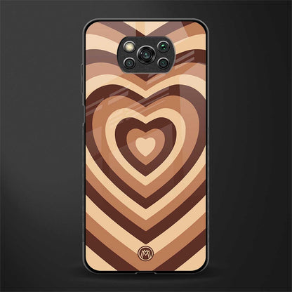 y2k brown hearts aesthetic glass case for poco x3 image