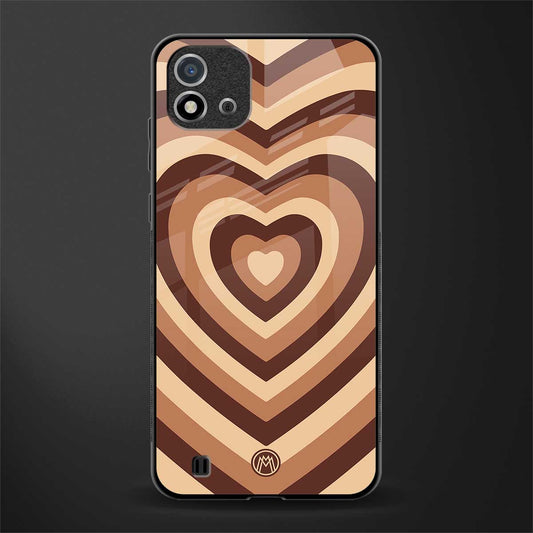 y2k brown hearts aesthetic glass case for realme c20 image