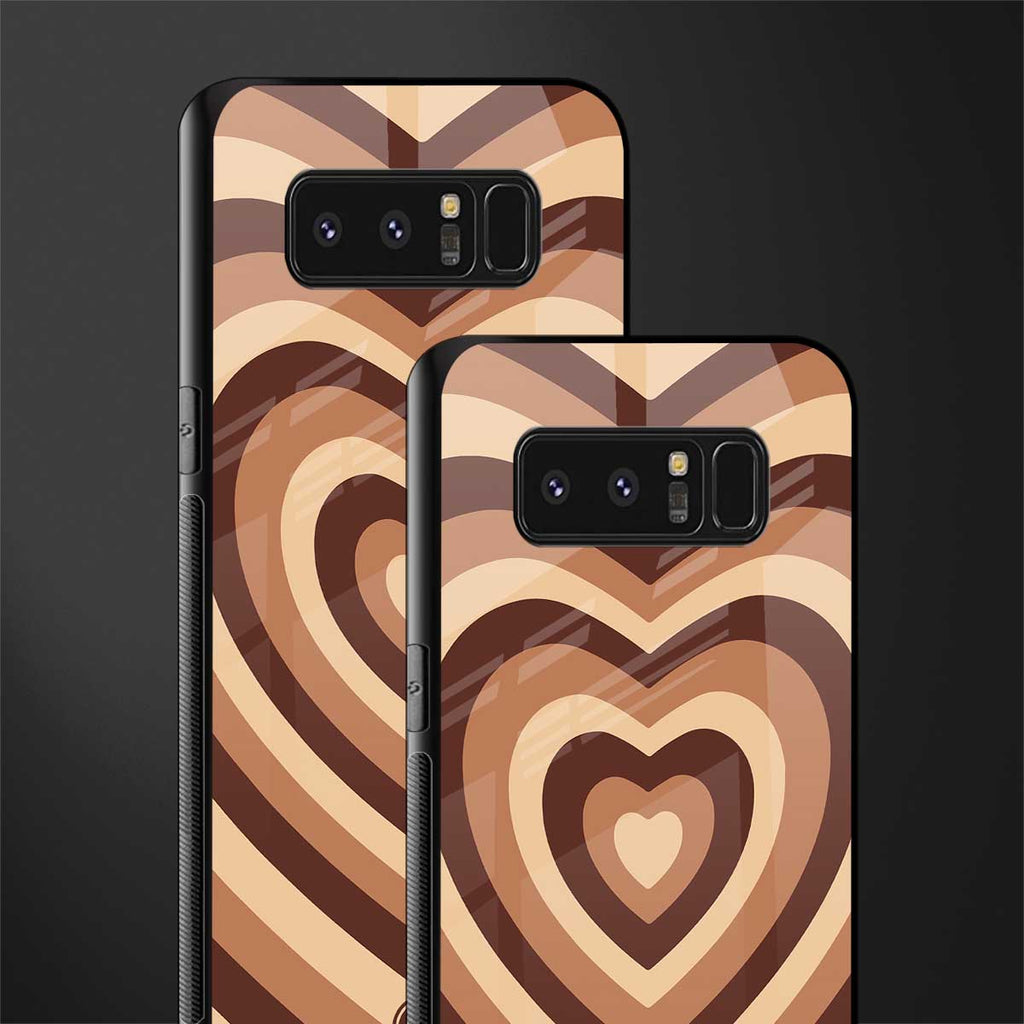 y2k brown hearts aesthetic glass case for samsung galaxy note 8 image-2
