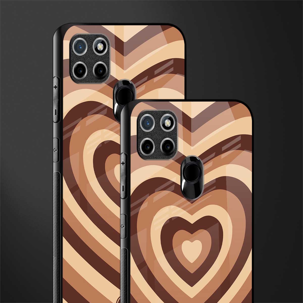 y2k brown hearts aesthetic glass case for realme c21 image-2