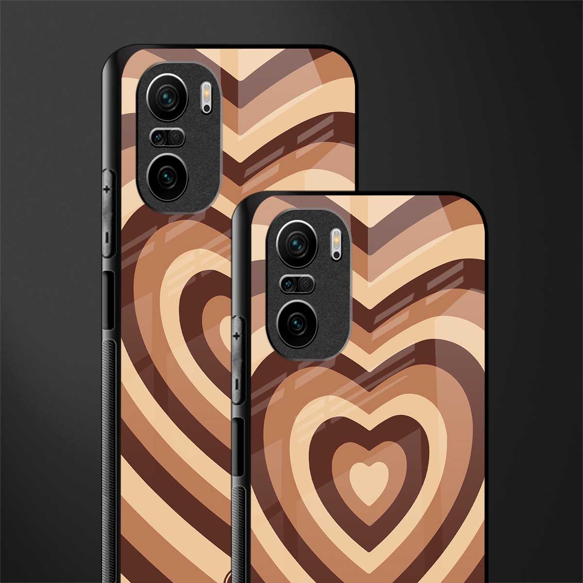 y2k brown hearts aesthetic glass case for mi 11x 5g image-2