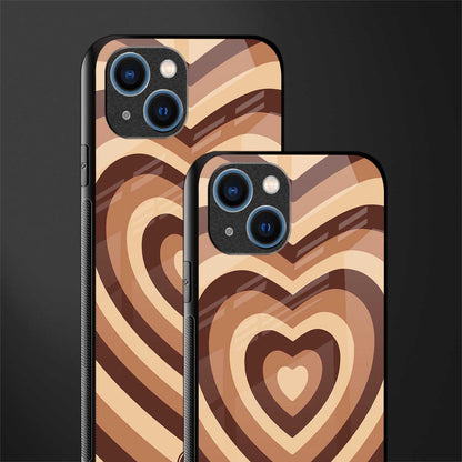 y2k brown hearts aesthetic glass case for iphone 13 image-2