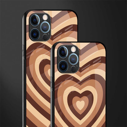 y2k brown hearts aesthetic glass case for iphone 12 pro max image-2