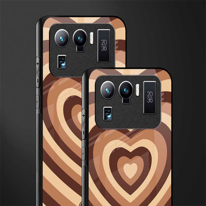 y2k brown hearts aesthetic glass case for mi 11 ultra 5g image-2