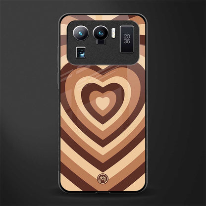 y2k brown hearts aesthetic glass case for mi 11 ultra 5g image