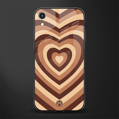 y2k brown hearts aesthetic glass case for iphone xr image