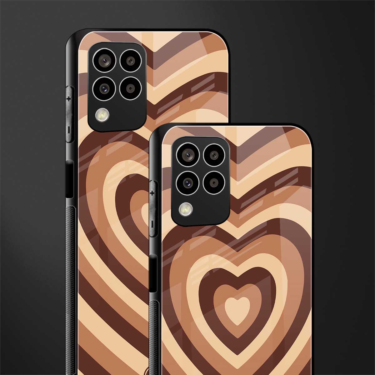 y2k brown hearts aesthetic back phone cover | glass case for samsung galaxy m33 5g