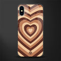 y2k brown hearts aesthetic glass case for iphone xs image