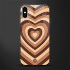 y2k brown hearts aesthetic glass case for iphone xs image