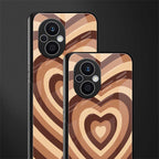 y2k brown hearts aesthetic back phone cover | glass case for oppo f21 pro 5g