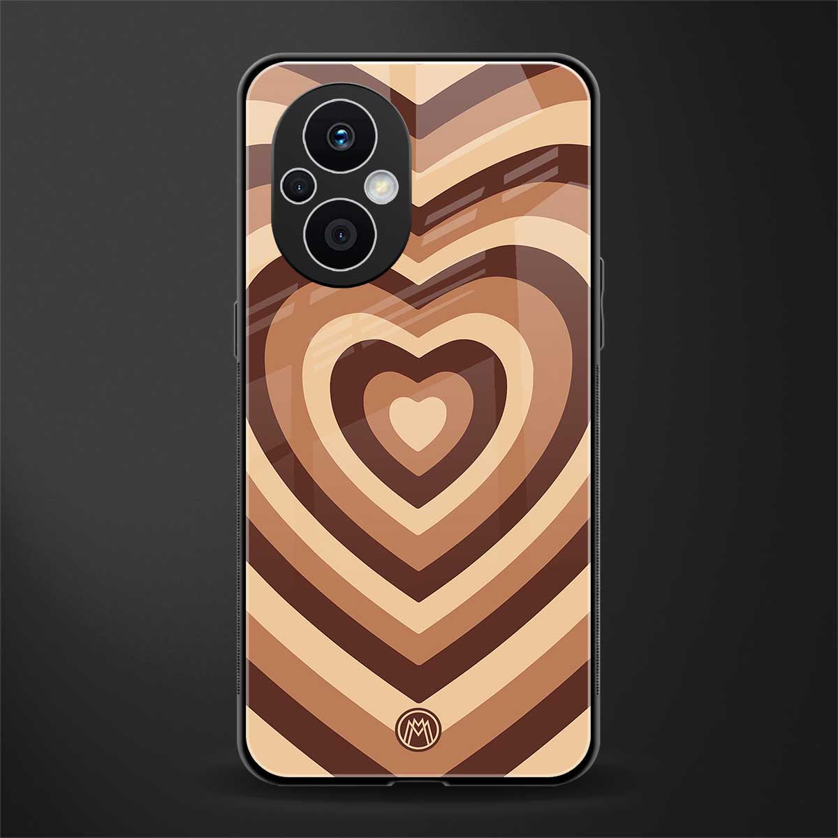 y2k brown hearts aesthetic back phone cover | glass case for oppo f21 pro 5g
