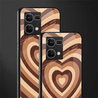 y2k brown hearts aesthetic back phone cover | glass case for oppo f21 pro 4g