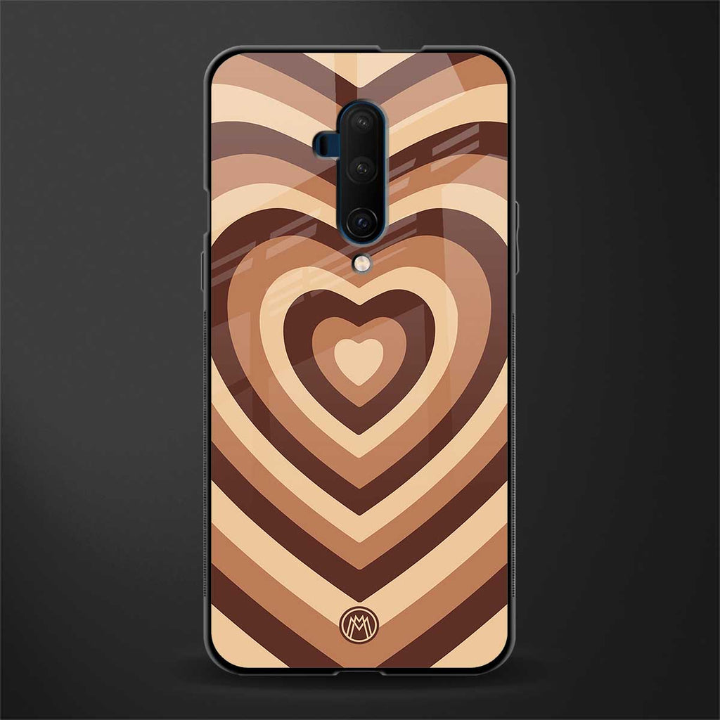 y2k brown hearts aesthetic glass case for oneplus 7t pro image