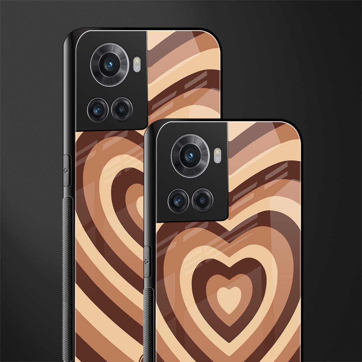 y2k brown hearts aesthetic back phone cover | glass case for oneplus 10r 5g