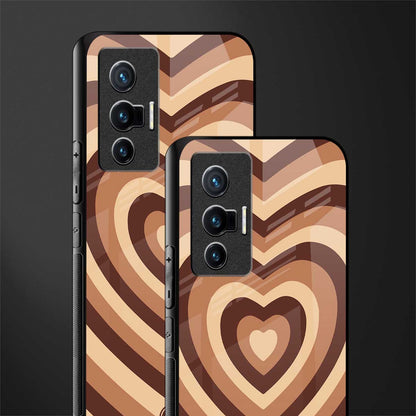 y2k brown hearts aesthetic glass case for vivo x70 image-2