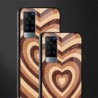 y2k brown hearts aesthetic glass case for vivo x60 image-2